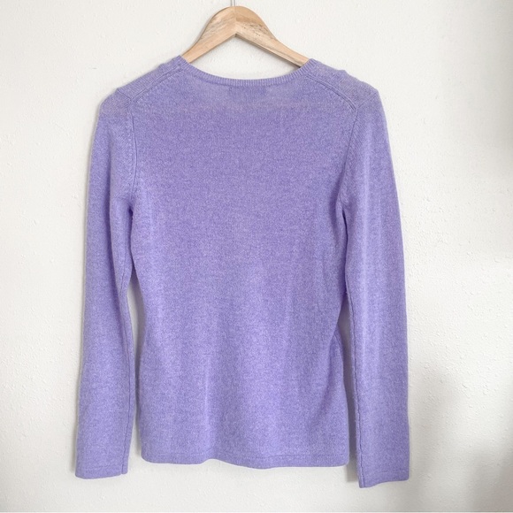 Claudia Nichole | cashmere nautical print lavender crewneck sweater, size small - Picture 4 of 15